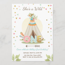 Convites Garota de Boho de Teepee Boho de um aniversário se