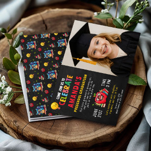 Convites Garota de Festa de formatura da pré-escola editáve