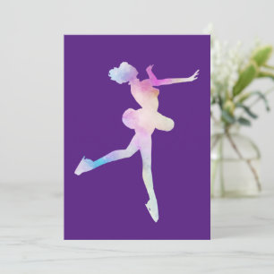Convites Garota de Patinação no Gelo Aquarela