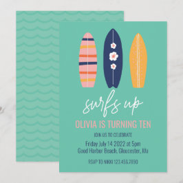 Convites Garota de prancha de surfe Festa de Aniversário na