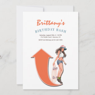 Convites Garota de Skate