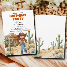 Convites Garota do Cowboy na Festa de aniversário do Desert