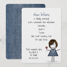 Convites Garota do Partido da Reforma com Vidro de Vinho