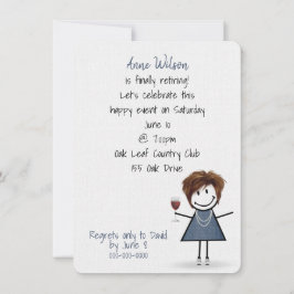 Convites Garota do Partido da Reforma com Vidro de Vinho