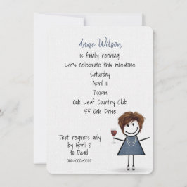 Convites Garota do Partido da Reforma com Vidro de Vinho