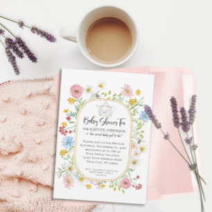 Convites Garota do Partido do Tea Party das Abelhas Florais