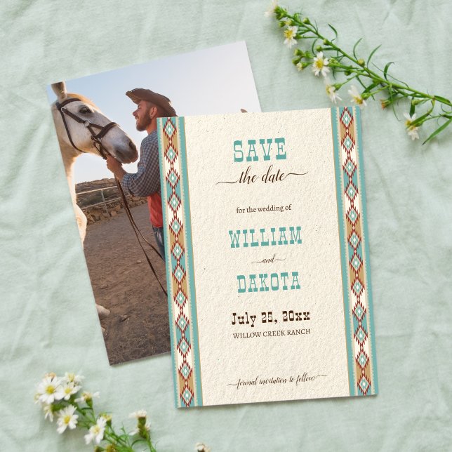 Convites Garota do sudoeste do oeste do rancho salva a data (Criador carregado)