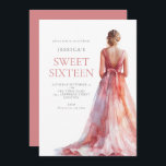 Convites Garota em vestido cor-de-rosa doce 16 Festas de an<br><div class="desc">Garota de vestido cor-de-rosa doce 16 Festas de aniversário. Disponível digitalmente e impresso. A moderna elegância para celebrar o seu décimo sexto. Personalize facilmente o texto para seus próprios detalhes. Você também pode alterar as cores do texto e do plano de fundo por meio da opção personalizar mais, se desejar....</div>
