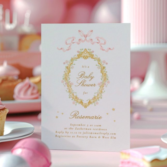 Convites Garota Fairytale Princesa Estrelas Arco Chá de fra (Criador carregado)