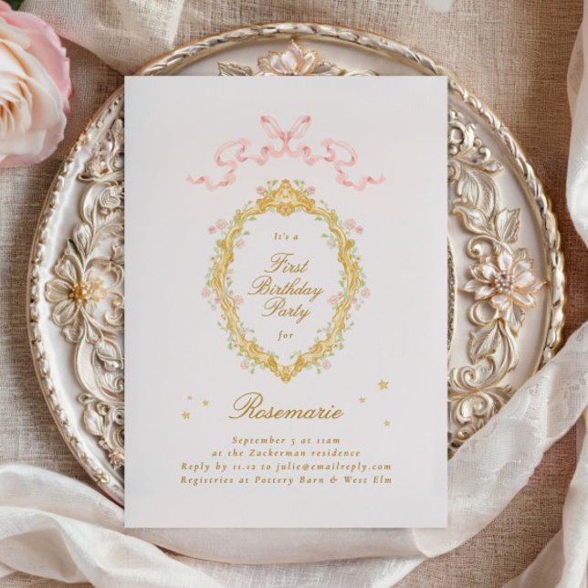 Convites Garota Fairytalt Princesa Arco Festa de aniversári (Criador carregado)