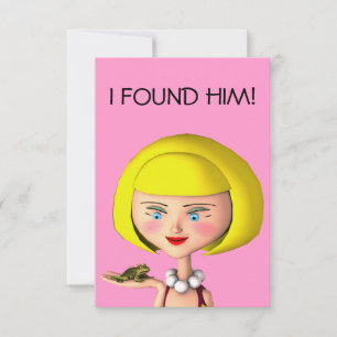 Convites Garota Feliz com Sapo Prince