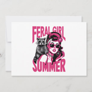 Convites Garota Feral Vintage Verão Opossum Engraçado Guaxi