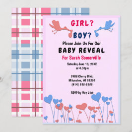 Convites Garota, Garoto Reveal, Tempestades, Chá de fraldas