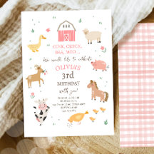 Garota Gingham Barnyard Aniversário