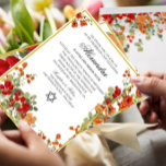 Convites Garota Judia Naming Red Modern Floral<br><div class="desc">Bonito cor de laranja e vermelho fundo floral Jewish name convite para cerimônia de nomeação de bebês. O design é elegante com texto facilmente alterado para suas informações. Escolha entre uma faixa de tipos de papel. De uma gama de papéis de carta das Designs Finas de Chessie. Percorra um pouco...</div>