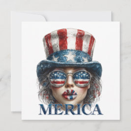 Convites Garota Merica, Quatro de Julho Garota Glamurosa co