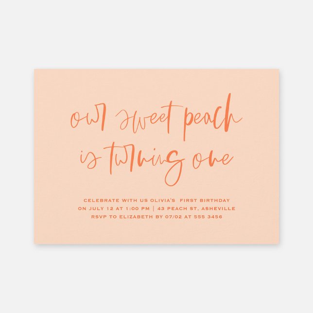 Convites Garota Minimalista Doce Primeiro Aniversário (Criador carregado)