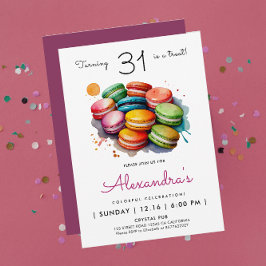 Convites Garota Moderna Chic Macarons Doces Aquarela Arco-í