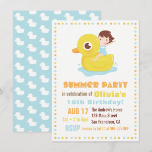 Convites Garota na Festa de Aniversário de criança flutuant