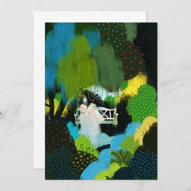 Convites Garota no salgueiro (Frente/Verso)