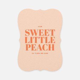 Convites Garota Pêssego Doce Primeiro Aniversário