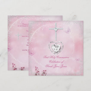 Convites Garota Primeira Sagrada borboleta Rosa Branca