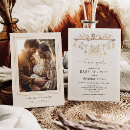 Convites Garota Roupa De Bebê Chá de fraldas De Tonalidade