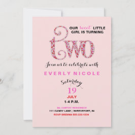 Convites Garota: Segundo Berçário Vermelho Rosa