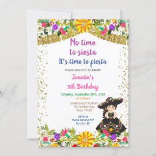 Convites Garota sem tempo para Siesta é hora de uma festa