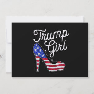 Convites Garota Trump Salto Alto Bandeira Americana Brilho