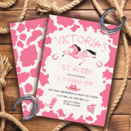 Convites Garota-Vaca 1rua Rodeo Festa de aniversário padrão