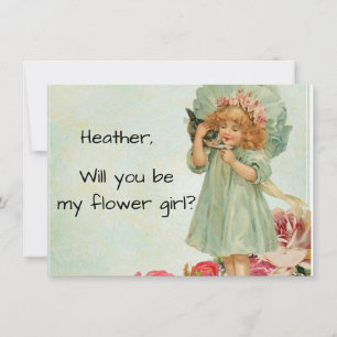 Convites Garota Vintage com Proposta de Menina de Flores co