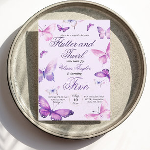 Convites Garotas de borboleta elegante 5 Aniversário