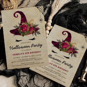 Convites Garotas de bruxas bonitas no Halloween Crianças Bo