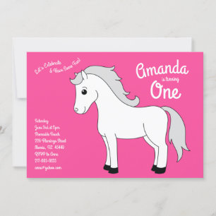 Convites Garotas-primeiro aniversario-Rosa-Rosa--de-Cavalo-