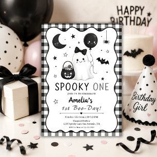 Convites Garotinha de um ano no Halloween Assustador
