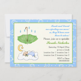 Convites Garoto adormecido bonito borrifava azul e verde