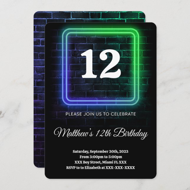 Convites Garoto Aniversário (Frente/Verso)