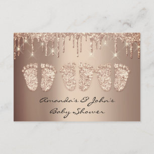 Convites Garoto Chá de fraldas de Rosa de Pés de Triplete