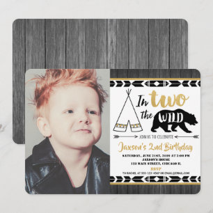 Convites garoto convidado de segundos aniversários selvage