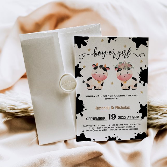 Convites Garoto da serra d'água da vaca revela sexo (Criador carregado)