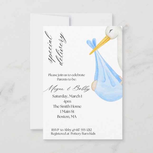 Convites Garoto de Entrega Especial (Frente)