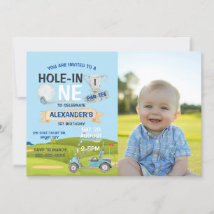 Convites Garoto de Festa de aniversário de Foto Buraco-em-U