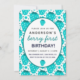 Convites Garoto de Morango Bonito Berry Primeira Festa de a
