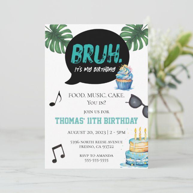 Convites Garoto Engraçado 11º 12º 13º 14º Adolescente Pré-a (Em pé/Frente)