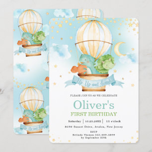 Convites Garoto Festa de aniversário de Dinossauros Cute d