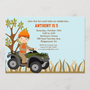 Convites Garoto No Quad No Aniversário Da Floresta