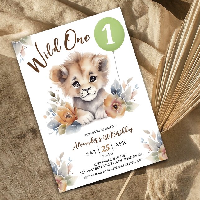 Convites Garoto primeiro aniversario Verde do Balão de Um L (Criador carregado)