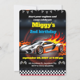 Convites Garoto Race Carro Quente Rodas Inventa Aniversário