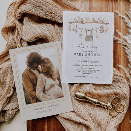 Convites Garoto Roupa De Bebê Chá de fraldas De Tom Neutro